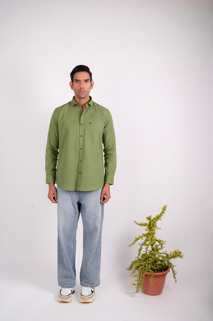 Aura Olive Solid Shirt