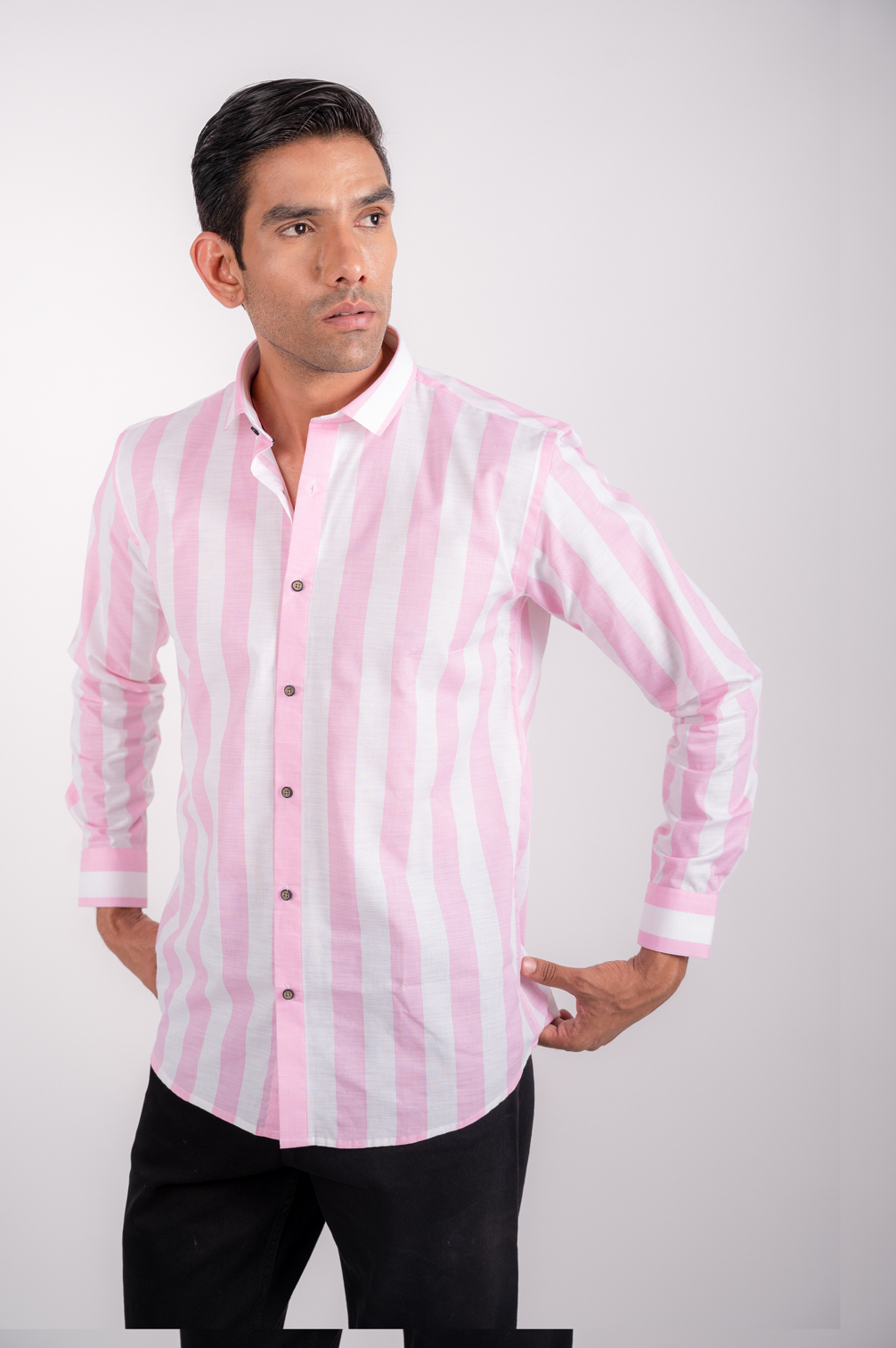 Linen Pink Striped Shirt