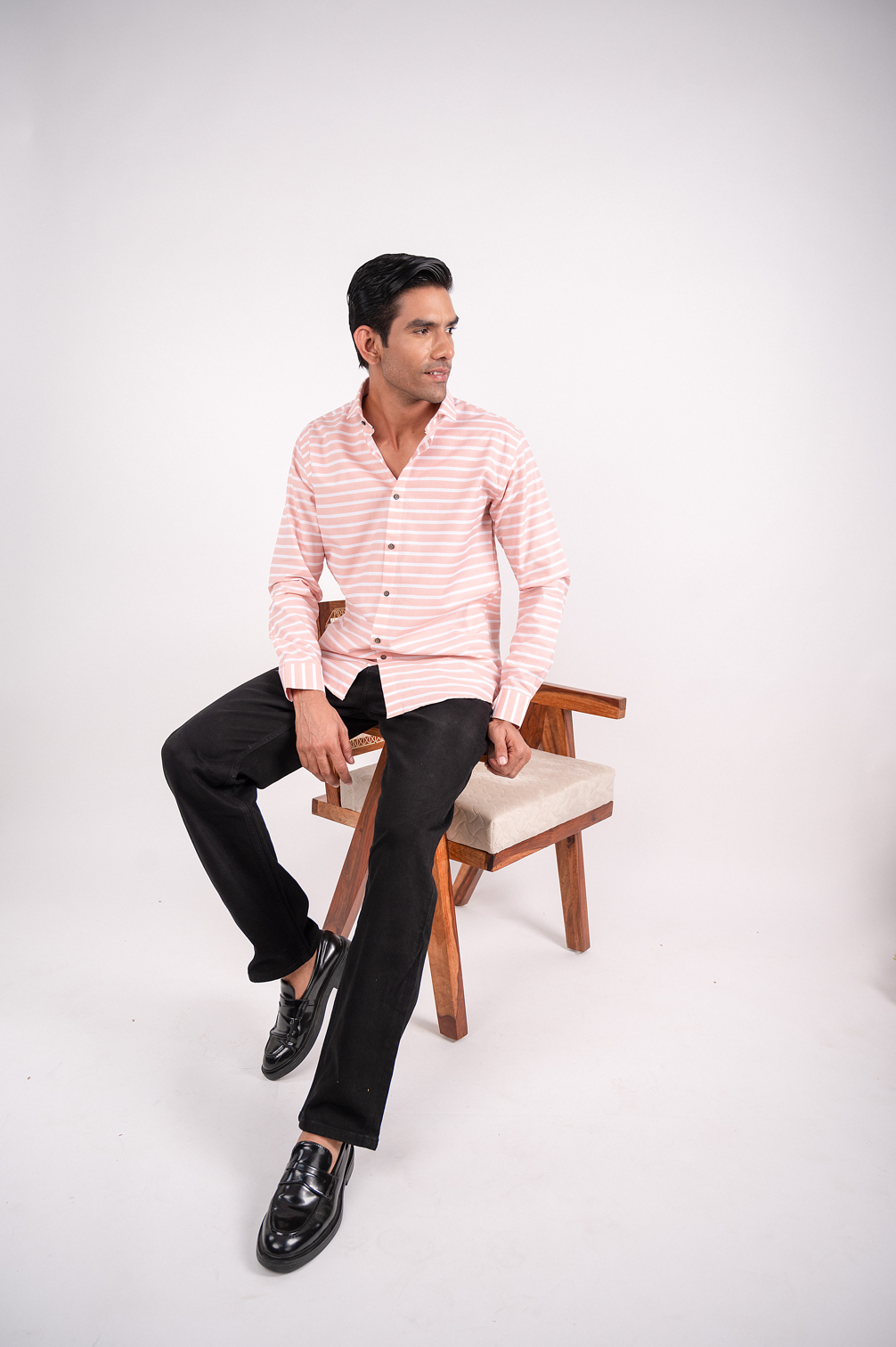 Dusty Pink Striped Shirt