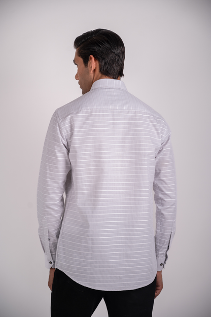 Grey Mist Striped Classic Shirt