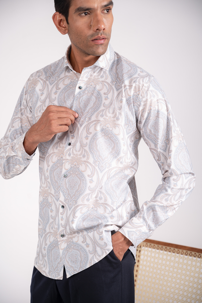 Radiant White Printed Impress Shirt