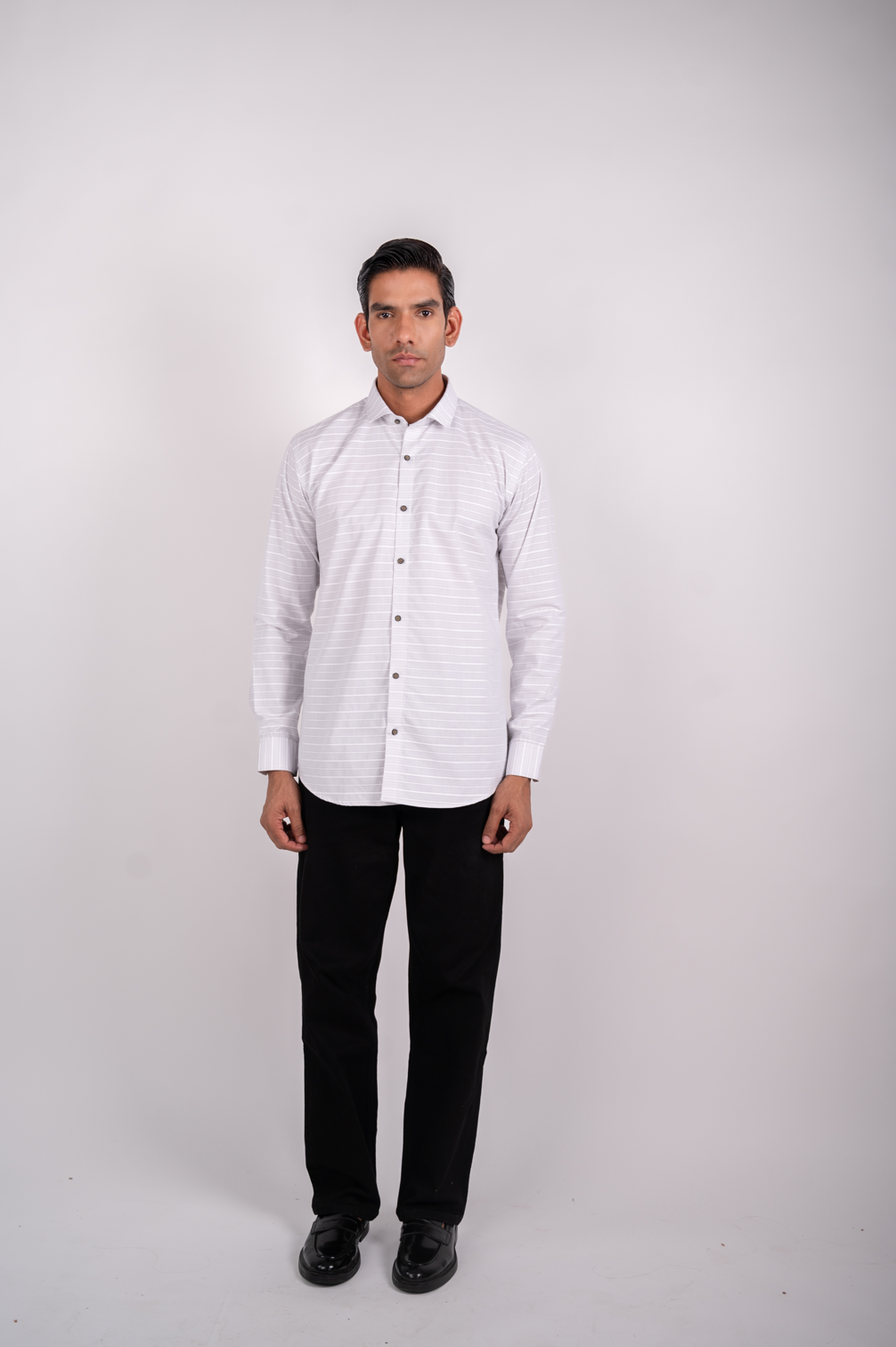 Grey Mist Striped Classic Shirt