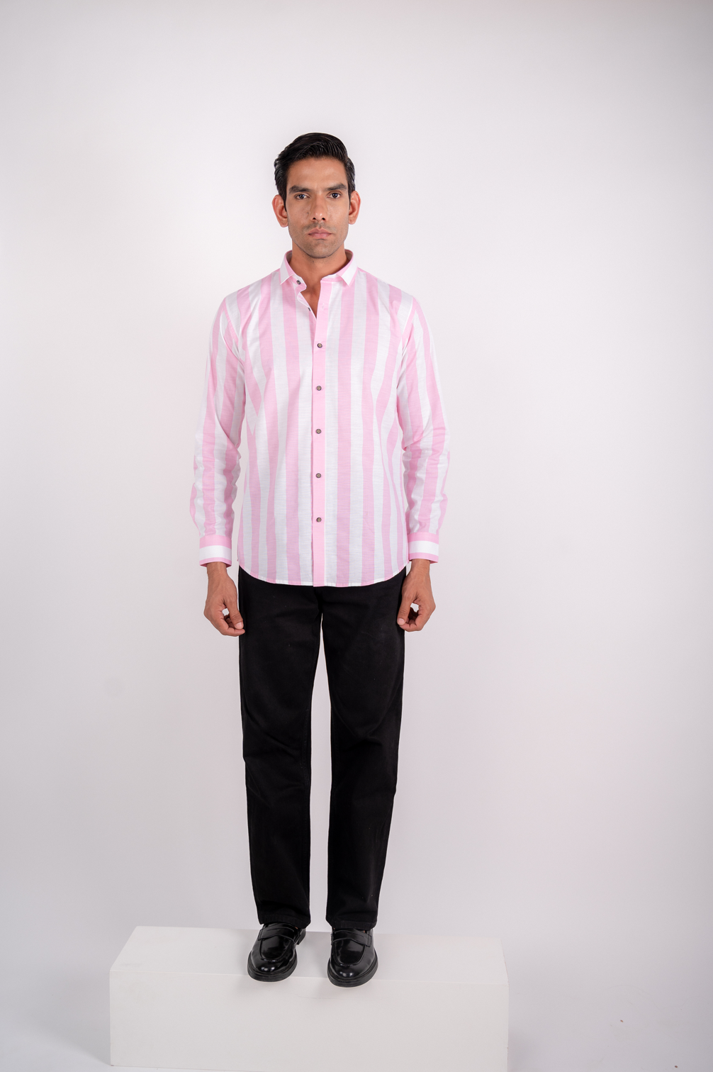 Linen Pink Striped Shirt