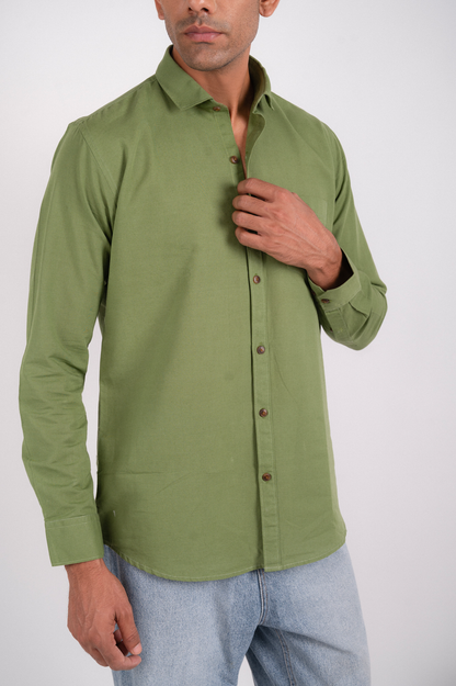 Aura Olive Solid Shirt