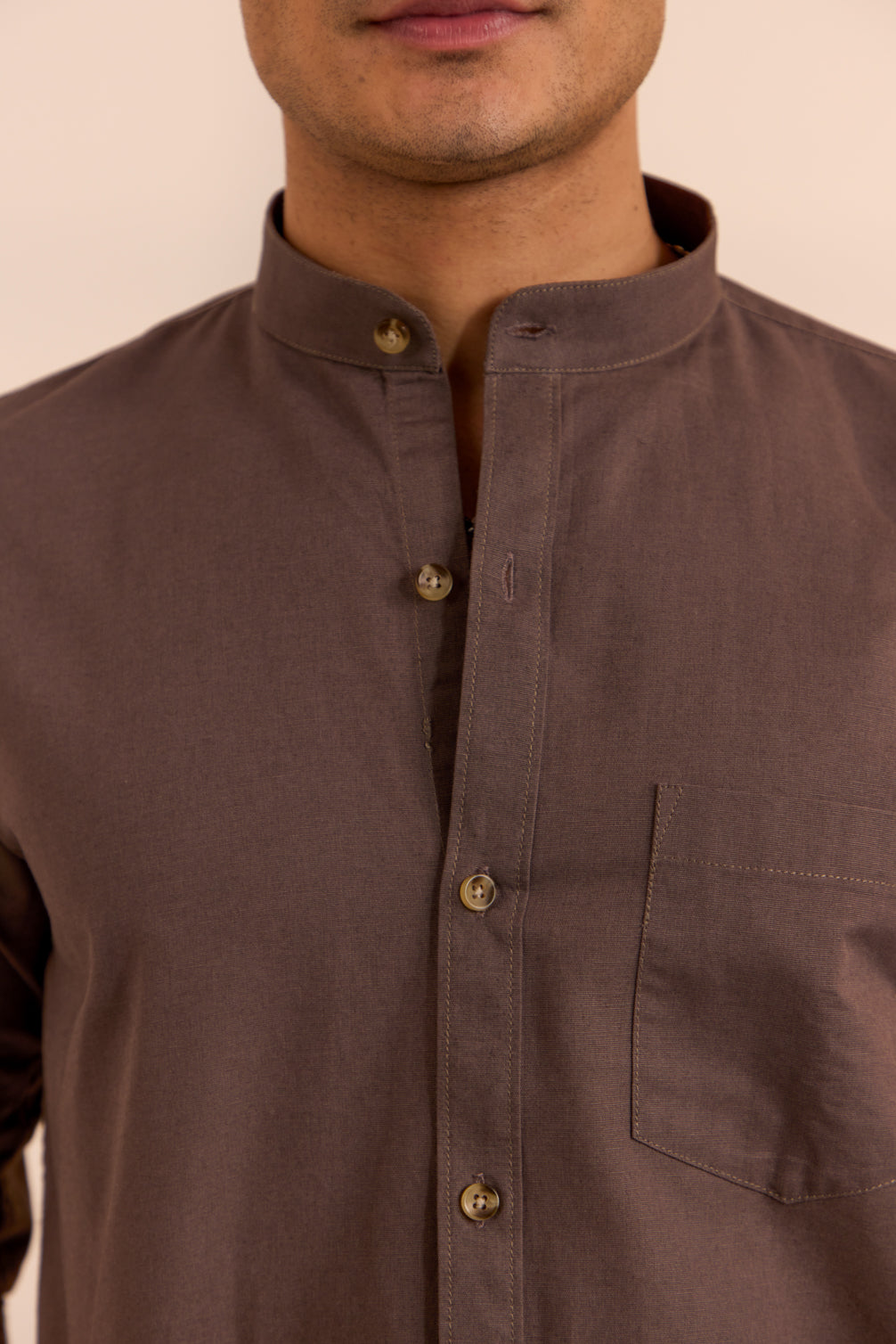 Walnut Wood Mandarin Shirt