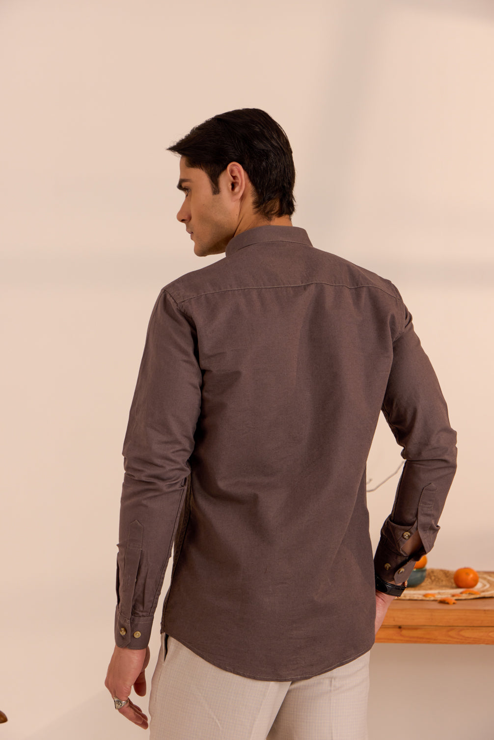 Walnut Wood Mandarin Shirt