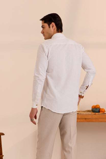 Pure White Mandarin Shirt