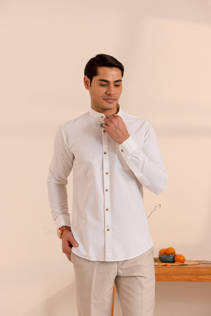 Pure White Mandarin Shirt