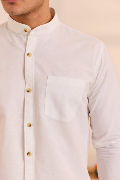 Pure White Mandarin Shirt