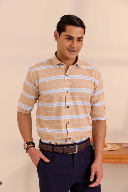 Coral Breeze Striped Shirt