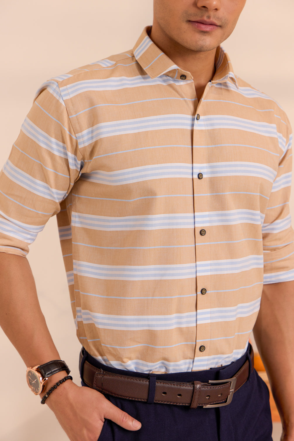 Coral Breeze Striped Shirt