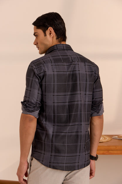 Charcoal Checkered Comfort Shirt