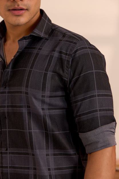 Charcoal Checkered Comfort Shirt