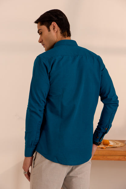 Midnight Indigo Mandarin Shirt